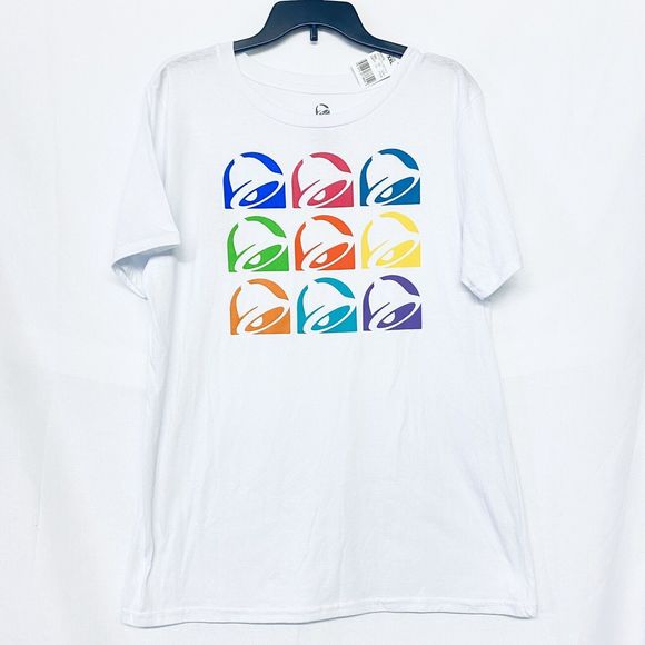 Taco Bell T Shirt Multicolor Bell Logo Rainbow New XXL 2X - Picture 1 of 4